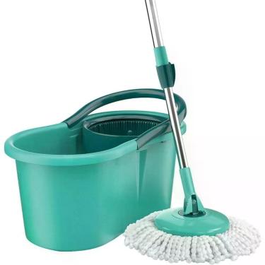 Imagem de Mop Giratorio com Balde 12L MOP8209-VA Limpeza de Pisos Microfibra Cabo Telescopico Verde Flash Limp