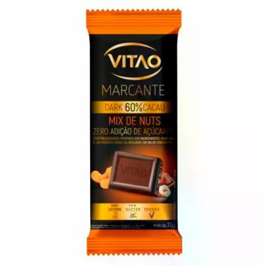 Imagem de Chocolate Vitao Marcante Dark 60% Cacau Zero Açúcar 70g
