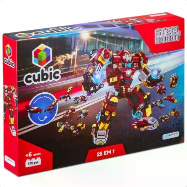 Imagem de De Encaixe Cubic 25 Em 1 Steel Robot 575 Peças 24 Diferentes Tipos De 