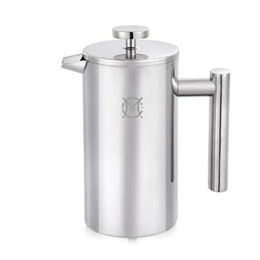 Imagem de MAGICAFÉ Cafeteira French Press – 2 xícaras cafeteira pequena de aço inoxidável prensa francesa de parede dupla 750 ml
