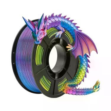 Imagem de Filamento De Impressão 3D PLA Seda Tricolor 1.75mm 250g Alta Precisão 