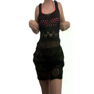 Imagem de Saída de Praia Vestido Regata Curto Tricot Renda Trabalhada - PAULO, P