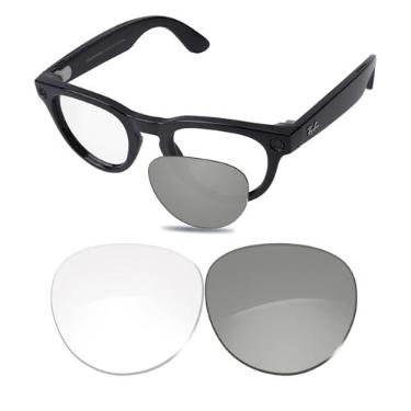 Imagem de Glintbay Lentes de óculos de sol de substituição totalmente precisas para lentes transparentes fotocromáticas Ray-Ban RW4009 Meta Series Classic Square Optics