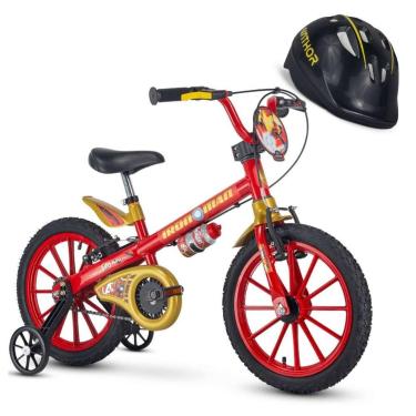 Imagem de Bicicleta Infantil Aro 16 Homem de Ferro Marvel com Capacete Preto Nat
