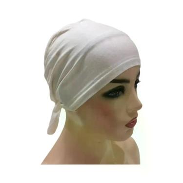 Imagem de Hijab Turbante De Algodão Liso Para Mulheres, Com Amarração Nas Costas