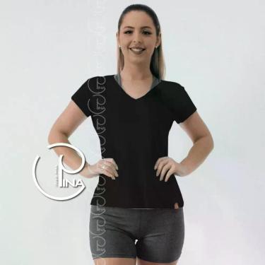 Imagem de Camiseta Poliamida Dry Fit Seca Fácil P M G GG PINA , G, Preto