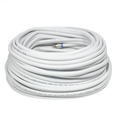 Imagem de Cabo Antena Tv UHF VHF Digital Parabolica RG6 Montado Pronto Branco Co