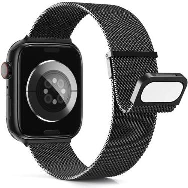 Imagem de HAOZHI Pulseira Compatível com Apple Watch Ultra 4 SE 3 2,12 11 10 9 7 6 5 | Magnético Pulseira para iWatch 49mm/46mm/45mm/44mm/42mm/41mm/40mm/38mm,Bracelete Correia para iWatch Series 12 11 10 9 8 7 6