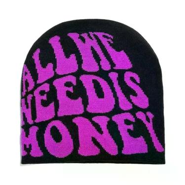 Imagem de Gorro De Lã Tricotado Estampado Y2K Unissex, Acessórios De Moda Hip Ho