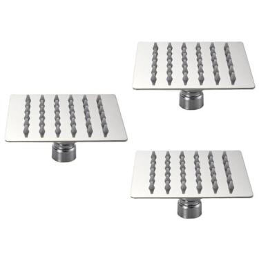 Imagem de OSALADI 3 Unidades 4 cabeça de chuveiro montada na parede cabeça de chuveiro de aço inoxidável decoração banheiro decoração para banheiro chuveiro de chuva chuveiro quadrado destacável
