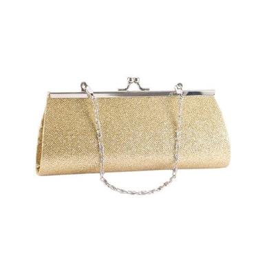 Imagem de GUEDKIKL Bolsa de noite dourada com glitter, elegante bolsa clutch para banquete, festa de casamento, bolsa feminina com corrente removível