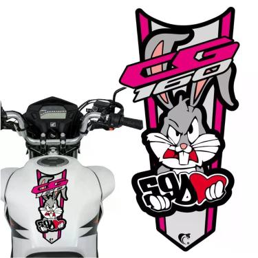 Imagem de Adesivo Faixa Gravata Sem Resina Moto Cg 150/160 Pernalonga Rosa Cor Cg 160
