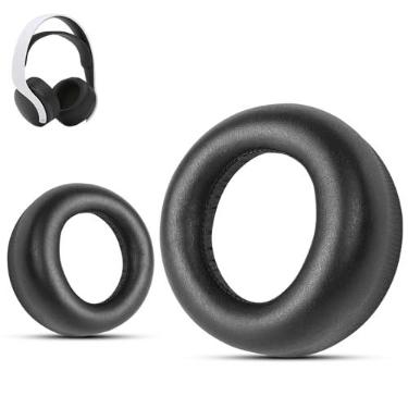 Imagem de Krone Kalpasmos Almofadas Para Fone De Ouvido Sem Fio Pulse 3D, Substituição Ps5 Com Espuma Viscoelástica, Compatível Sony Ps5, Couro Macio, Preto