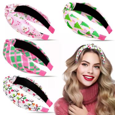 Imagem de Bandanas CiyVolyeen Pink Christmas para mulheres e meninas x4