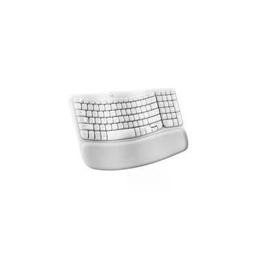 Imagem de Teclado Sem Fio Logitech Wave Keys, Bluetooth, Layout US, Com Design Ondulado, Ergonômico, Branco - 920-012282