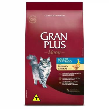 Imagem de Ração GranPlus Menu Gatos Castrados Carne e Arroz 10,1kg Premium Espec