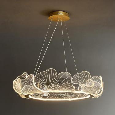 Imagem de Lustres de flor de lótus para sala de jantar Lustre LED regulável remoto Lustre de meados do século moderno Luminárias pendentes Lustre vintage de fazenda para quarto Sala de estar Cozinha I