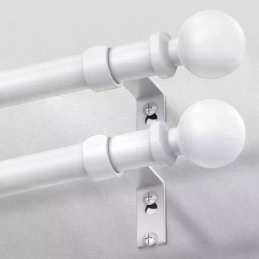 Imagem de Kit com 2 Varões de Cortina Wolistsa 91 cm Branco Ajustáveis