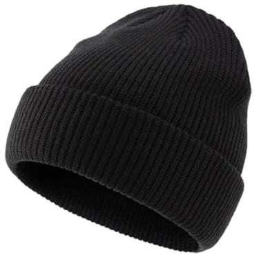 Imagem de Touca De Frio Masculina Lisa Adulto Inverno Gorro - Diversas Cores Tamanho Único Unissex (PRETO)