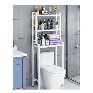 Imagem de Hokcus Molduras de armazenamento multifuncionais para arruela de prateleira, prateleira de vaso sanitário ajustável de 3 camadas, prateleira de armazenamento superior que economiza espaço, prateleira de canto de armário de armazenamento, no banheiro, Wa