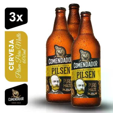 Imagem de Cerveja Pilsen Puro Malte Comendador 600ml Kit 3 unidades - Cervejaria