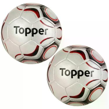 Imagem de 02 Bola De Futebol Society Topper Maestro Pro Costurada á Mão, Branco,