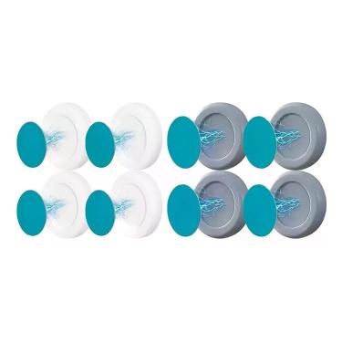 Imagem de Kit 8 Suportes Imã Adesivo Multiuso Para Parede E Móveis Unica Liso - 