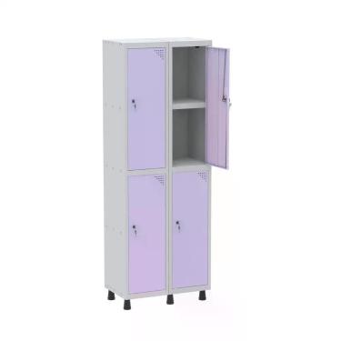 Imagem de Armário Locker 2 Colunas, 4 Portas com Prateleira Central com Duas Cha