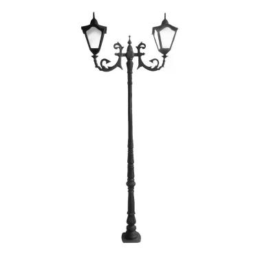 Imagem de Poste Colonial Bari 02 Luminárias Italiana de Alumínio para Jardim 269cm Preto Luminárias N. Sra. da Guia
