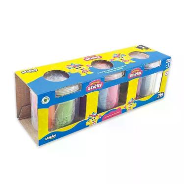 Imagem de Massinha Colorida Sortida - 3 Potes 75g Cada