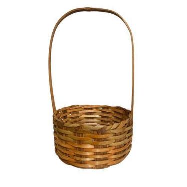 Imagem de Cesta Redonda De Bambu 28 x17cm Decorativo Páscoa festa-1un - Blook