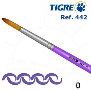 Imagem de Pincel Tigre 442 - Redondo Sintético Mesclado, 0