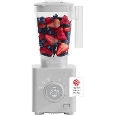 Imagem de Chefman Obliterator Liquidificadora de bancada de 40 onças para batidos, motor de 1380 W para esmagar gelo, nozes e frutas congeladas com folha de aço inoxidável, função de mistura automática,
