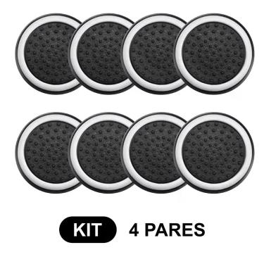 Imagem de 4 Pares de Grips p/ controle Anti Derrapante Silicone Botão Analógico