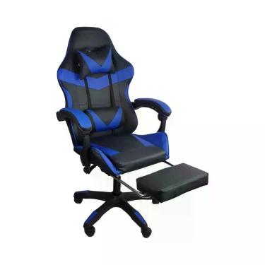 Imagem de Cadeira Gamer Stillus Oficial Apoio Pés Preto/azul