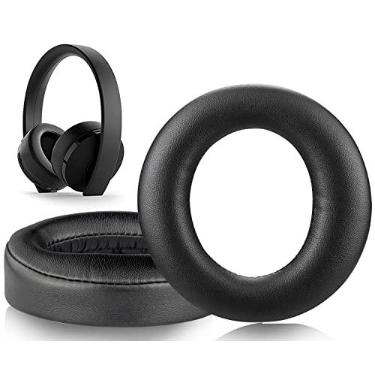 Imagem de SOULWIT Almofadas de Substituição para Sony New Gold Wireless Playstation PS4 (Versão 2018) Headset, Almofadas de Orelha com Espuma de Isolamento de Ruído - CP Preto