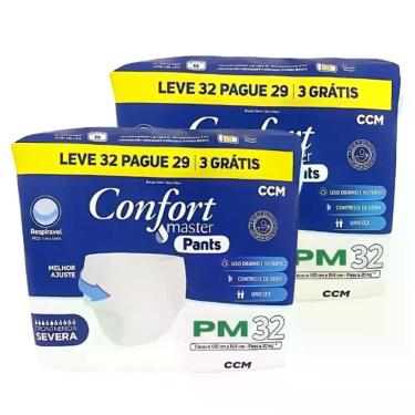 Imagem de Kit 2 Fralda Calça Descartável Confort Master Pants - Tamanho P M - To