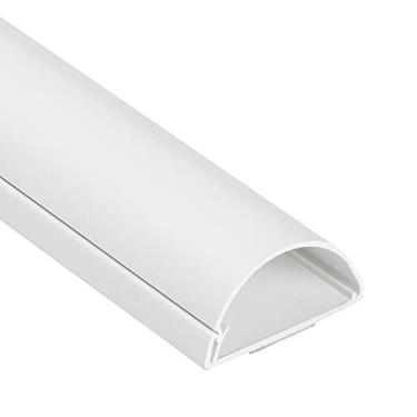 Imagem de D-Line Escondedor de fio de TV, capa de cabo meia redonda para TV de parede, pista de corrida de uma peça articulada, pintável, gerenciamento de cabos autoadesivos - 5 cm (L) x 2,5 cm (A) x 45 cm de comprimento - Branco