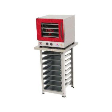 Imagem de Kit - Forno Turbo Elétrico Fast Oven Prp-004 127v Vermelho + Bancada M