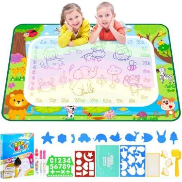 Imagem de Bloco de desenho para crianças de 1 a 3 anos, 101 x 69 cm, tapete de desenho colorido extra grande, brinquedos educativos para crianças de 3 anos, 4, 5, 6, 7, 8 anos, presentes de aniversário para