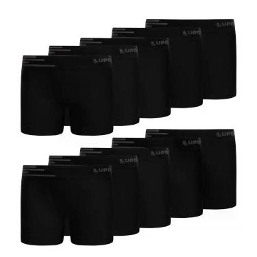 Imagem de Combo 10 Cueca Boxer Box Infantil Lupo Microfibra S/ Costura - PRETA -
