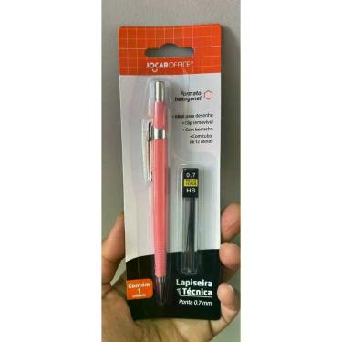 Imagem de Kit Lapiseira Técnica OEM Jocar Office Hexagonal 0.7mm com Tubo 12 Grafites para Desenho Rosa