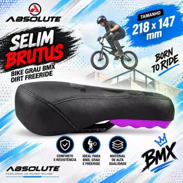 Imagem de Selim Bike Grau BMX Dirt Freeride Absolute Brutus 218x147mm, Preto, Ro