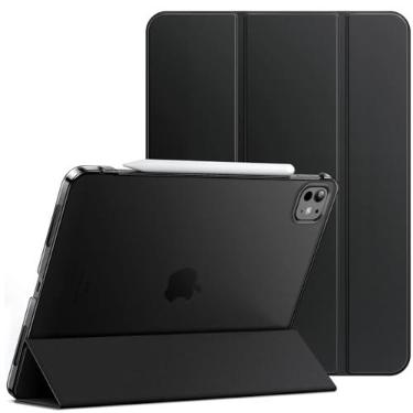 Imagem de JETech Capa Protetora para iPad Pro 11" M5/M4 (2025/2024), Preto | Traseira Translúcida Fina, Suporte de Três Dobras, Ativação/Repouso Automático, Proteção Leve À Prova de Choque