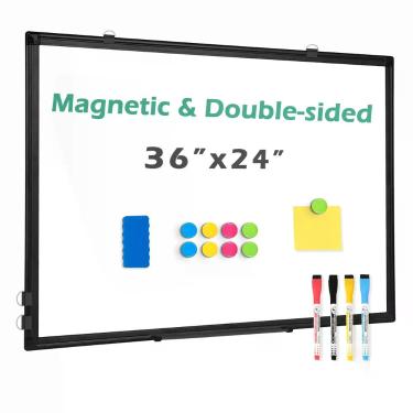 Imagem de Quadro Branco Magnético Dupla Face QUEENLINK 91x61 cm