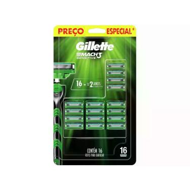 Imagem de Carga para Aparelho de Barbear Gillette - Mach3 Sensitive 16 Cargas, 1