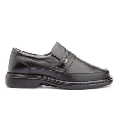 Imagem de Dockside Sapato Masculino Confort em Couro, Ortopédico, Palmilha em Gel (Preto, BR, Adulto, Numérico, 44)