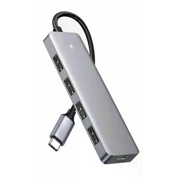 Imagem de Hub USB-C 4 Portas USB 3.0 5Gbps Prateado - Congratulations Store