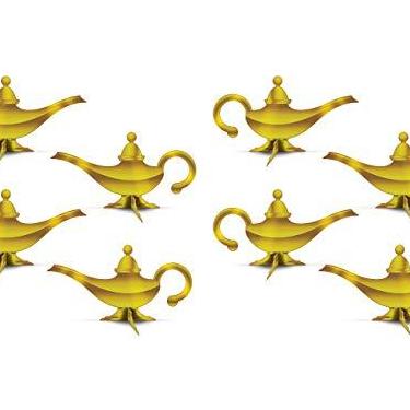 Imagem de Beistle 8 peças Magic Genie Lamp Centerpiece Decoration for Arabian Nights Maroccan Theme Party and Indian Princess Aniversário, 37,5 x 19,7 cm, Ouro