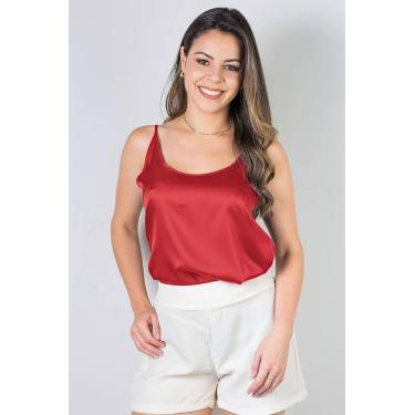 Imagem de Blusa feminina de alcinha cetim 71103 - Fluffy, Vermelho, G